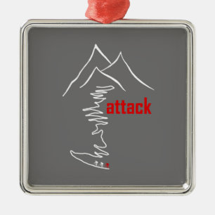 Cycling Climb, Attack Metal Ornament