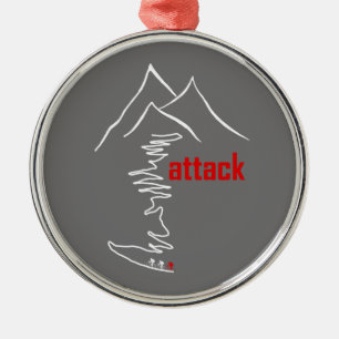 Cycling Climb, Attack Metal Ornament