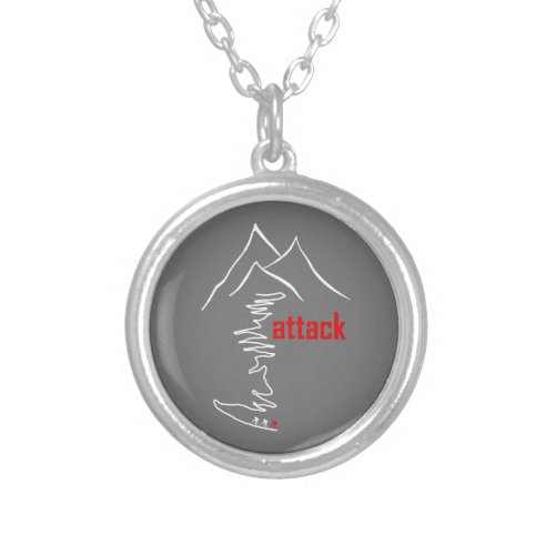 Cycling Climb Attack Silver Plated Necklace