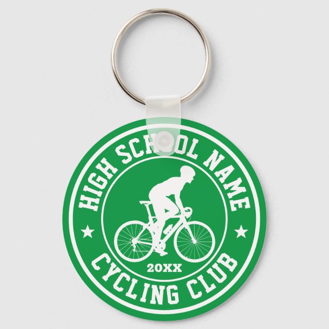 Cycling Club Cyclist Personalized Outdoor Sports Keychain (Front)