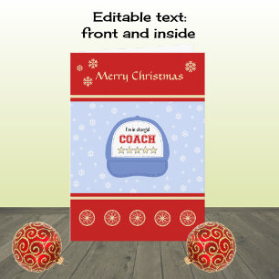 Cycling coach christmas holidays custom greeting holiday card
