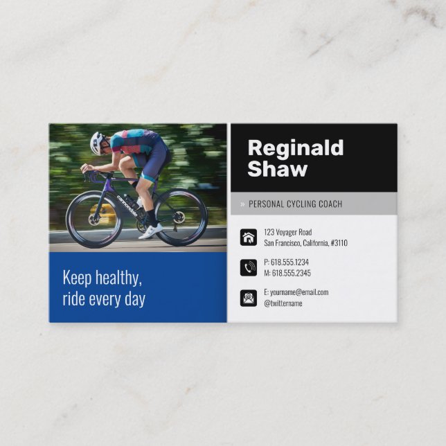 Cycling Coaching | Training Instructor Business Card (Front)