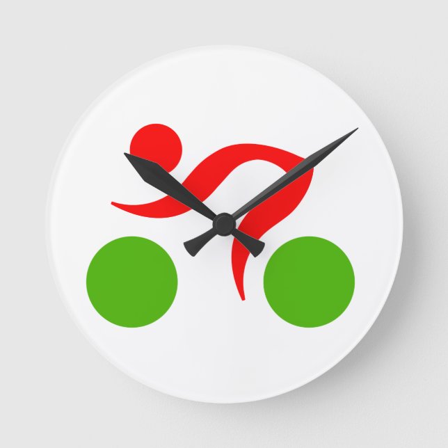 Cycling cool logo round clock (Front)