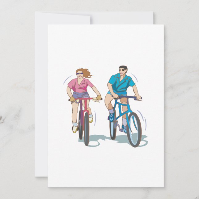 Cycling Couple Invitation (Front)