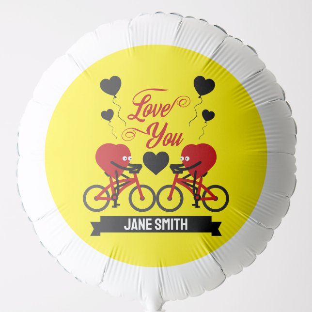 Cycling Couple Romantic Gift Balloon (Front)