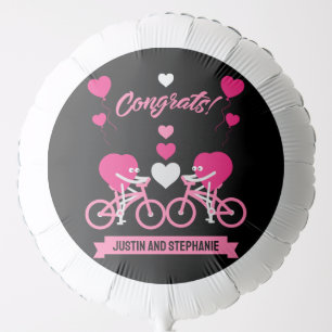 Cycling Couple Romantic Wedding And Valentine Balloon