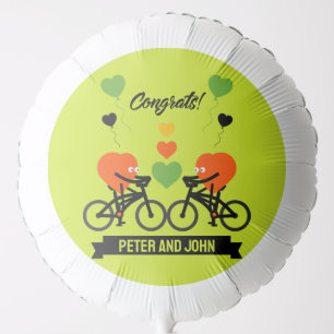 Cycling Couple Romantic Wedding And Valentine Balloon