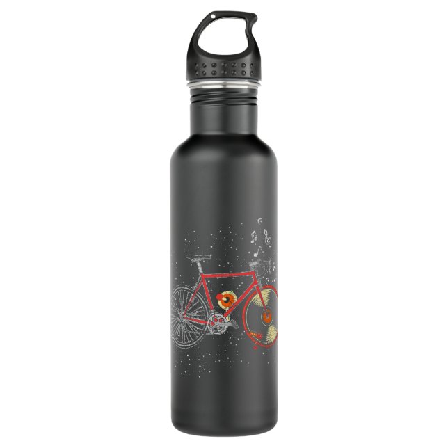 Cycling Cycle Vinyl Bicycle Stainless Steel Water Bottle (Front)
