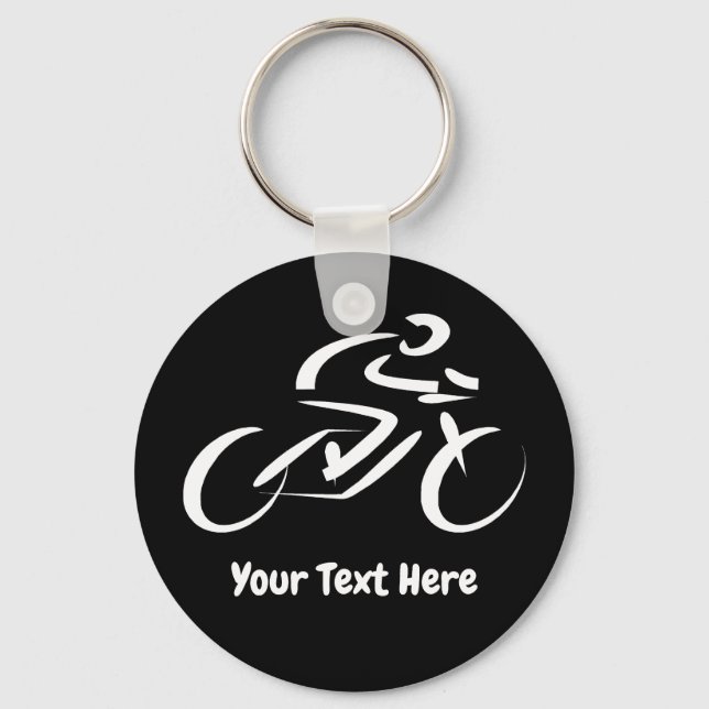 Cycling Cyclist Bicycle Custom Keychain (Front)