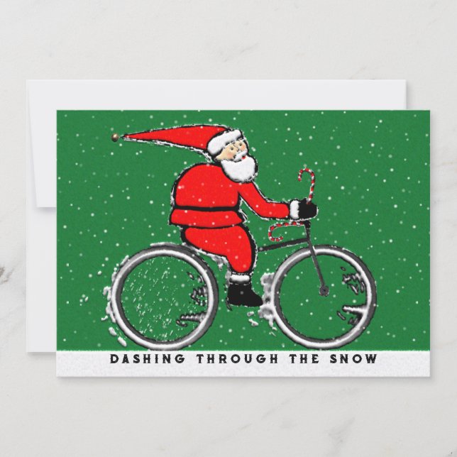 Cycling Cyclist Christmas Holiday Card (Front)