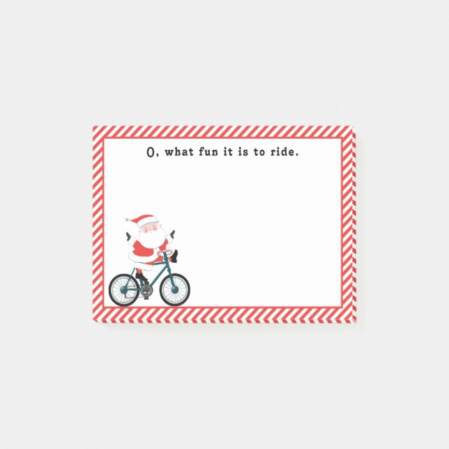 Cycling Cyclist Christmas Post-it Notes (Front)