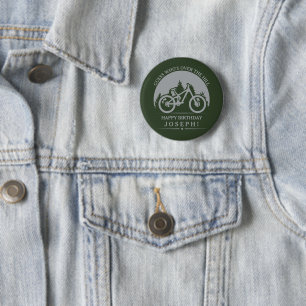 Cycling Cyclist Happy Birthday Personalized Button