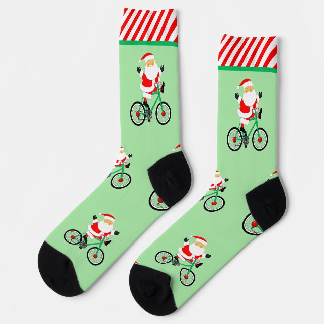 Cycling Cyclist Holiday Gift Socks (Left)