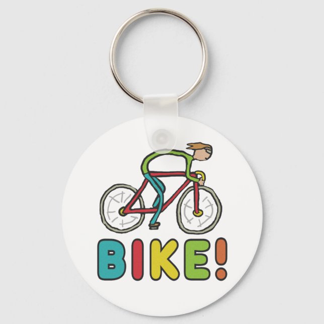 Cycling Cyclist Keychain (Front)