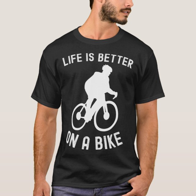 Cycling Dad Father s  Cyclist   on a Bike T-Shirt (Front)