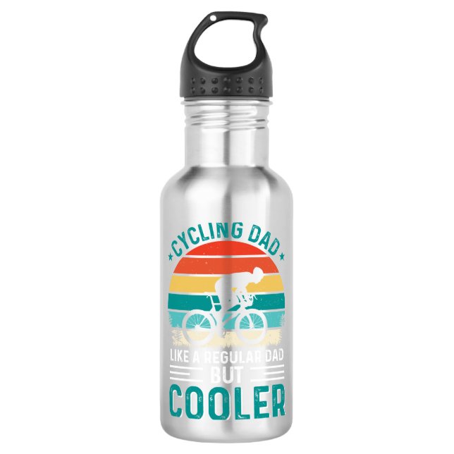 Cycling Dad Stainless Steel Water Bottle (Front)