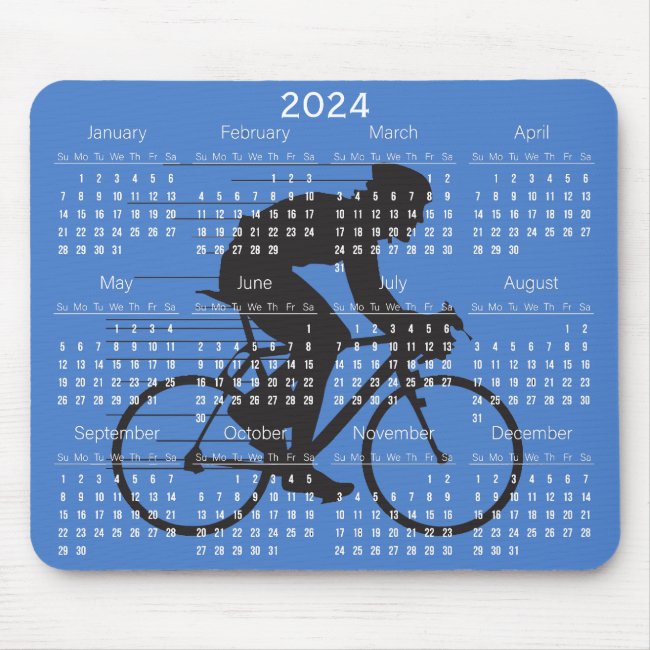 Cycling Design 2024 Calendar Mouse Pad