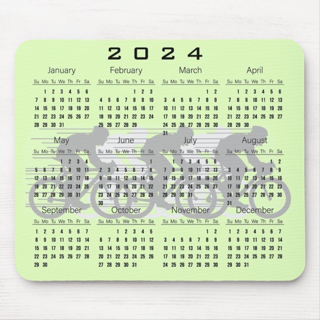 Cycling Design 2024 Calendar Mouse Pad
