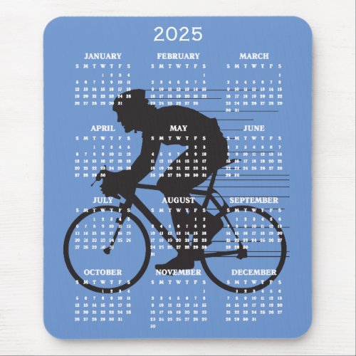 Cycling Design 2025 Calendar Mouse Pad