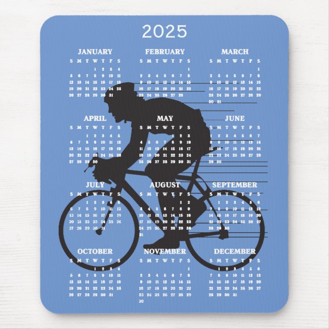 Cycling Design 2025 Calendar Mouse Pad