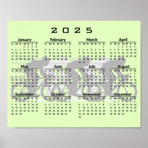 Cycling Design 2025 Calendar Poster