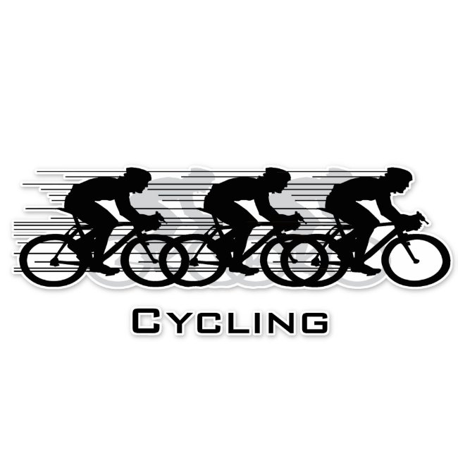Cycling Design Contour Sticker