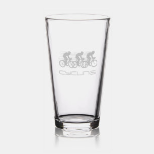 Cycling Design Etched Glassware