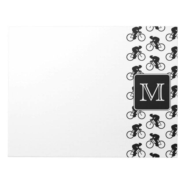 Cycling Design with Custom Monogram Notepad (Front)