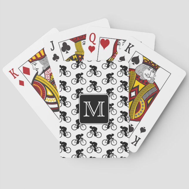 Cycling Design with Custom Monogram Poker Cards (Back)