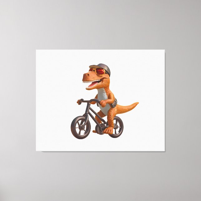 Cycling DINOSAUR  T-REX Canvas Print (Front)