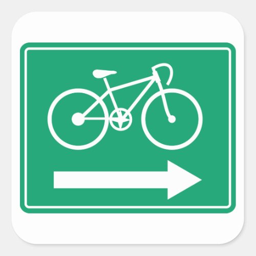 Cycling Directions Arrow Square Sticker