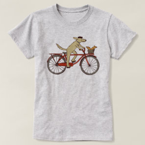 Cycling Dog and Squirrel | Whimsical Animal Art T-Shirt