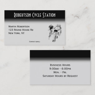Cycling Double Side with Hours Business Card