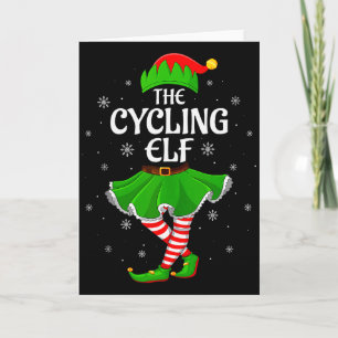 Cycling Elf Christmas Family Girls Women Elf Squad Card