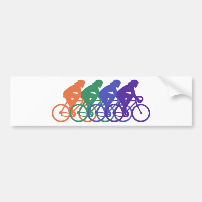 Cycling (female) bumper sticker (Front)