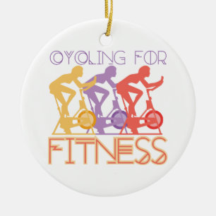 Cycling Fitness Ceramic Ornament