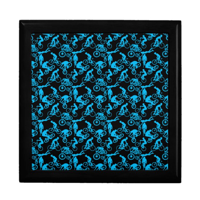 Cycling Freestyles Pattern.b x4 Black BG Gift Box (Front)