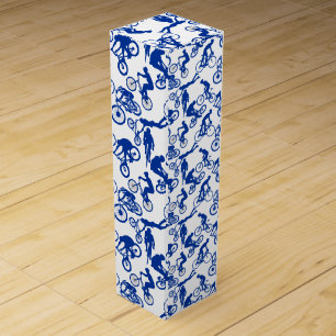 Cycling Freestyles Pattern.w x4 White Wine Box
