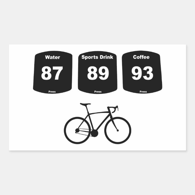 Cycling Fuel: Water, Sports Drink, Coffee Rectangular Sticker (Front)