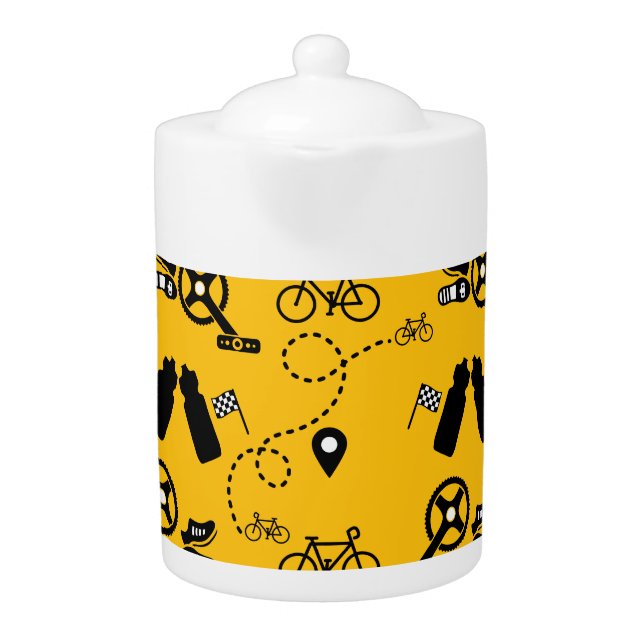 Cycling Gift Print Teapot (Front)