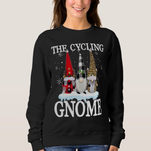 Cycling Gnome Buffalo Plaid Matching Family Christ Sweatshirt