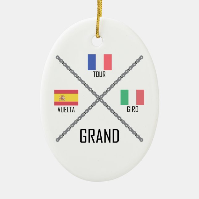 Cycling Grand Tours Ceramic Ornament (Front)