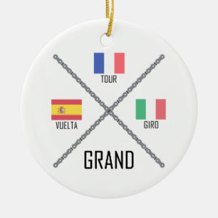 Cycling Grand Tours Ceramic Ornament