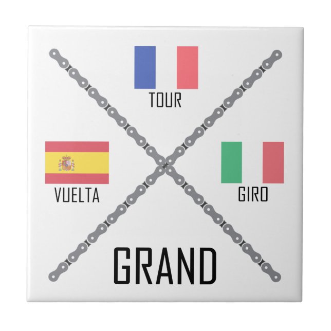 Cycling Grand Tours Ceramic Tile (Front)