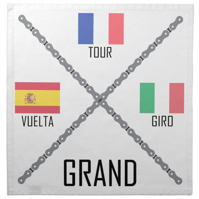 Cycling Grand Tours Cloth Napkin (Front)