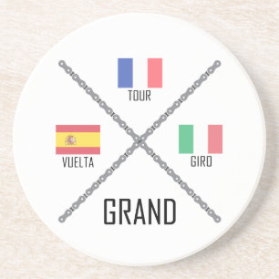 Cycling Grand Tours Drink Coaster