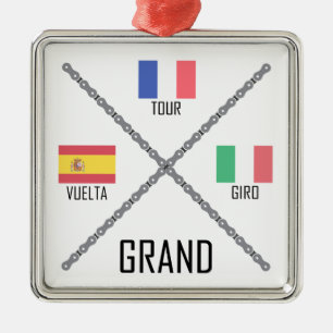 Cycling Grand Tours Metal Ornament
