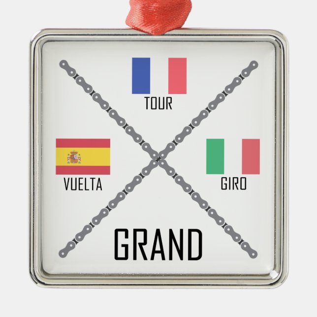 Cycling Grand Tours Metal Ornament (Front)