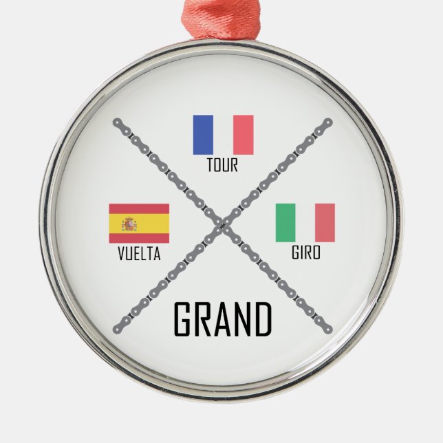 Cycling Grand Tours Metal Ornament (Front)
