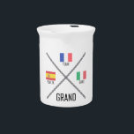 Cycling Grand Tours Pitcher<br><div class="desc">The Tour De France. The Giro d'Talia. The Vuelta.  These three races are not just the hardest bike races in the world,  they're the hardest races. Epic,  legendary... ..   Celebrate the Grand Tours with this design!</div>